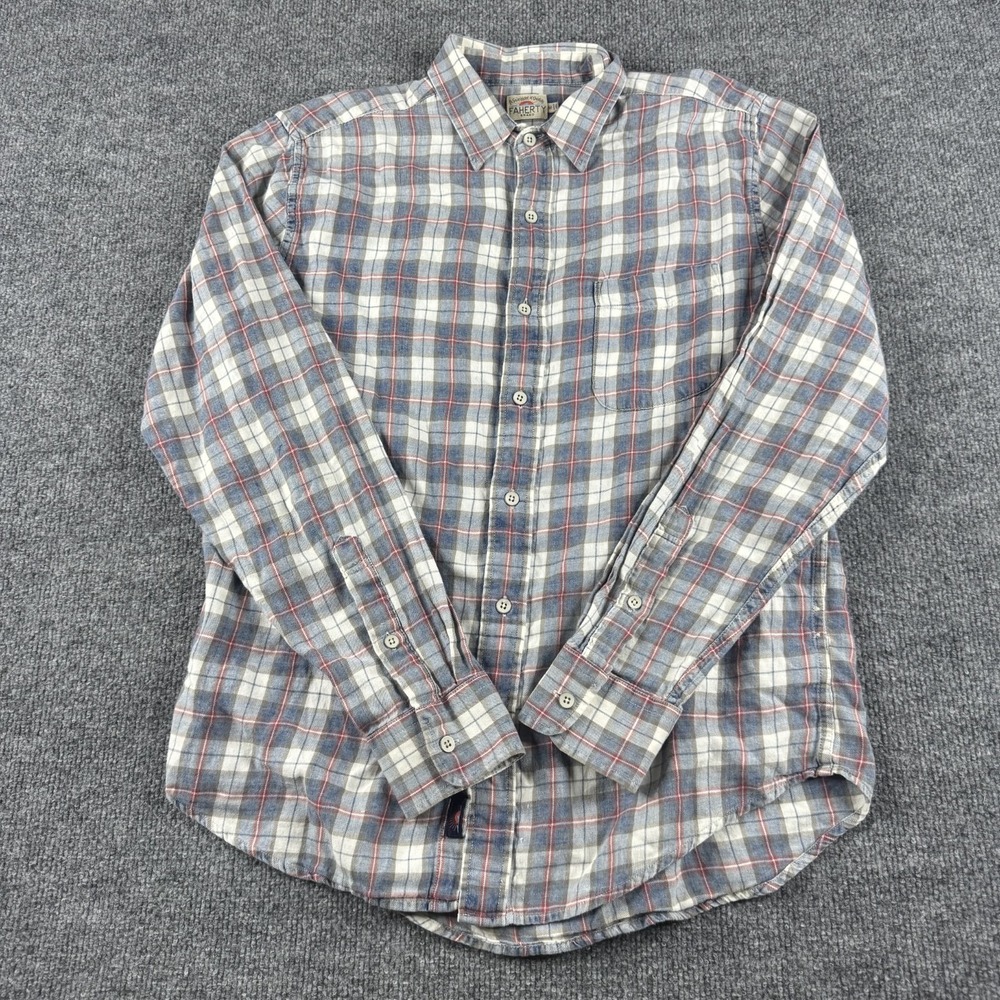 Faherty Brand Shirt Adult M Plaid Long Sleeve Button‎ Up Casual Stretch Mens *